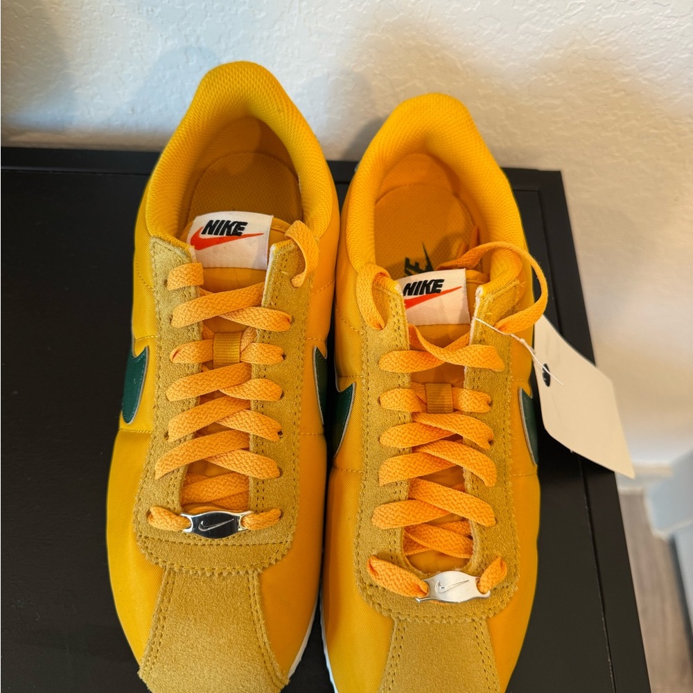 Nike Cortez Gold and Green Athletic Sneakers